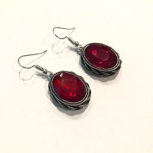Red Jeweled Earrings